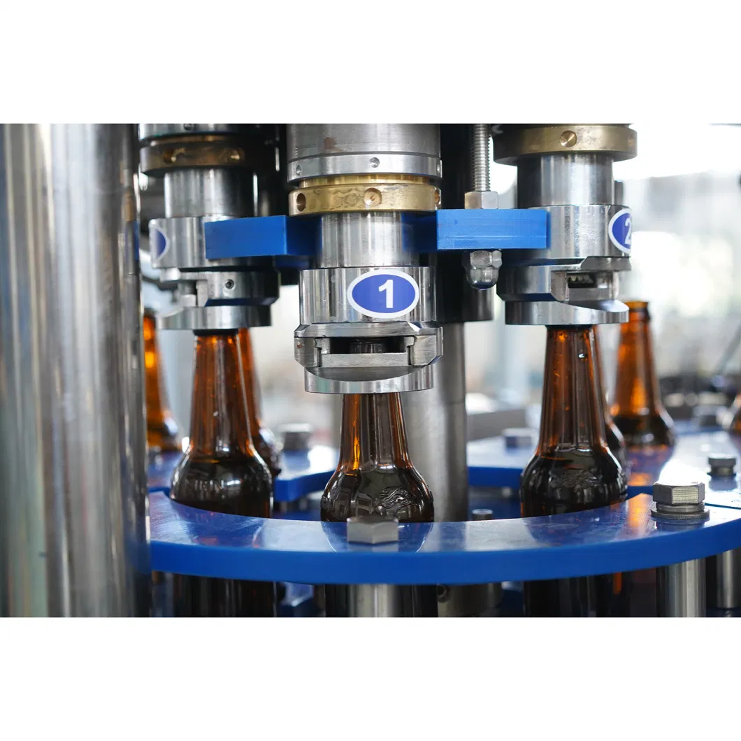 Glass Bottle Carbonated Soft Drink Beer Washing Filling Crown Capping Labeling Machine